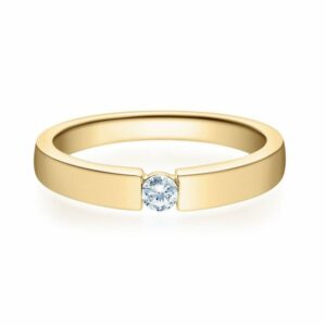 Stella-Jewellery Solitärring 375er Gelbgold Verlobungsring mit Brillant - Gr.54 (inkl. Etui)