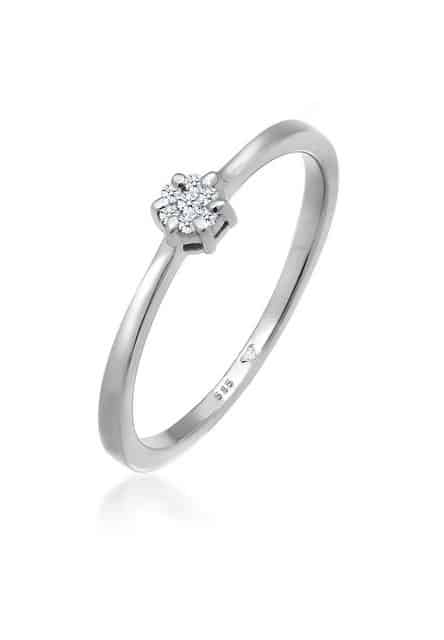 Elli DIAMONDS Verlobungsring Verlobungsring Diamanten (0.045 ct) 585 Weißgold