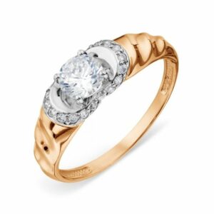 Zolotoy Goldring Damen Ring 585 Roségold Weißgold Rhodiniert 14701A170 Zirkonia Bicolor (1-tlg.