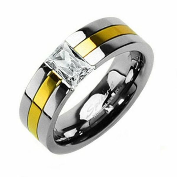 Taffstyle Fingerring Ring Gold plattiert Silber Kristall Damen Herren