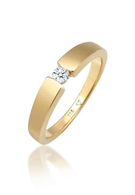 Elli DIAMONDS Verlobungsring Verlobungsring Diamant (0.11 ct) 585 Gelbgold