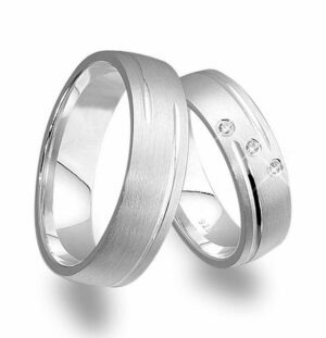 Trauringe123 Trauring Hochzeitsringe Verlobungsringe Trauringe Eheringe Partnerringe aus 925er Silber mit drei Zirkonien