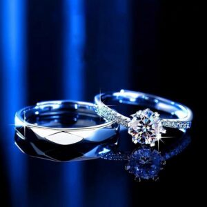 EWIGE Partnerring Paar Ringe für Damen & Herren Offen Einstellbar Partnerringe (Verlobungsringe Hochzeitsringe