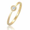 Elli DIAMONDS Verlobungsring Verlobung Solitär Diamant 0.06 ct. 585 Gelbgold
