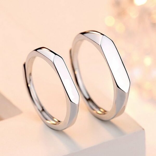 SCOZBT Trauring Einstellbar Fingerring Glänzender Ring (2-tlg)