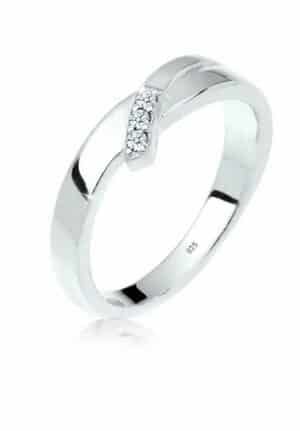 Elli DIAMONDS Verlobungsring Verlobung Trio Diamant (0.04 ct) 925 Silber