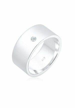 Elli DIAMONDS Verlobungsring Bandring Basic Diamant (0.03 ct) 925 Silber