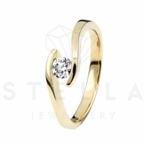 Stella-Jewellery Verlobungsring Verlobungsring Spannring Gelbgold Diamant Gr. 54 (inkl. Etui)