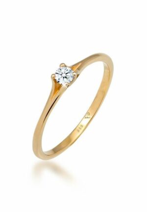 Elli DIAMONDS Verlobungsring Verlobung Vintage Diamant (0.06 ct) 585 Gelbgold