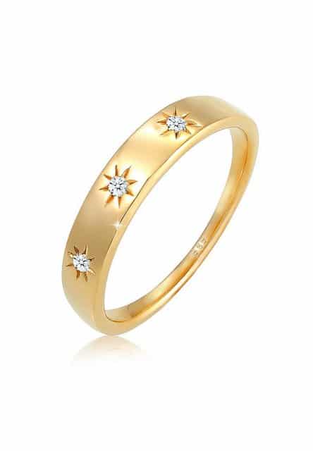 Elli DIAMONDS Verlobungsring Verlobung Stern Diamant 0.06 ct. 585 Gold