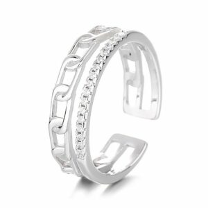 ACCZOO Fingerring Fingerring Damen Silber 925 (für Frauen Paar Ring Schmuck