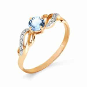 Zolotoy Goldring 585 Roségold 147017089-01 Topas Zirkonia Verlobungsring (1-tlg.