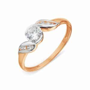 Zolotoy Goldring Zirkonia Verlobungsring 585 Roségold 142018878 Damen (1-tlg)