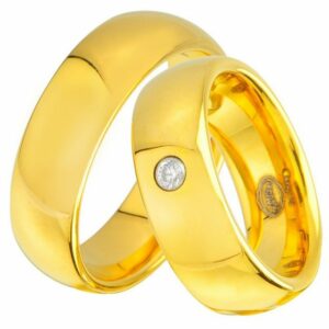 Trauringe123 Trauring WOLFRAM TRAURINGE RINGE mit GOLD Platierung TUNGSTEN