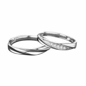 ACCZOO Partnerring 2 Stück Partnerring 925er Sterlingsilber (Trauringe Paar Ringe Frauen Männer Trauringe