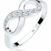 Elli DIAMONDS Verlobungsring Infinity Diamant 0.125 ct. Geschenkidee 925 Silber