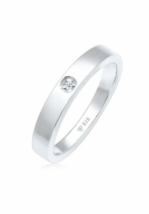 Elli DIAMONDS Verlobungsring Solitär Bandring Diamant 0.015 ct. 925 Silber