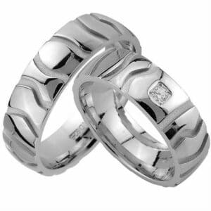 Trauringe123 Trauring Hochzeitsringe Verlobungsringe Trauringe Eheringe Partnerringe mit Stein SILBER 925 - J96