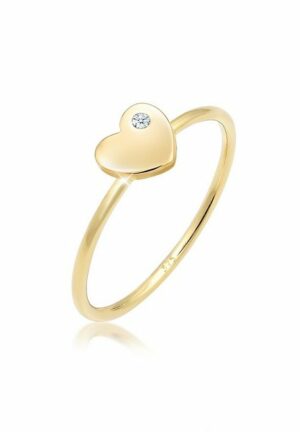 Elli DIAMONDS Verlobungsring Bandring Herz Diamant (0.015 ct)Love 375 Gelbgold