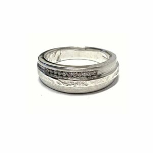 Edelschmiede925 Trauring Bandring massiv 925/- Sterling Silber rhod mit eigener Struktur und