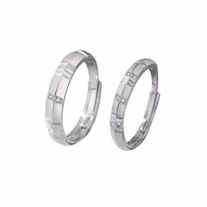 ACCZOO Partnerring 2 Stück Partnerring 925 Sterling Silber (Paare Freundschaftsringe