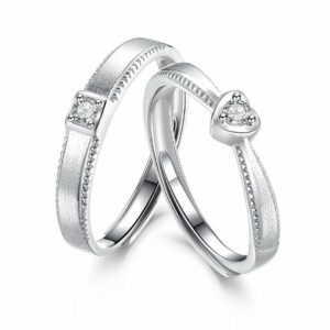 EWIGE Perlenring Silberne Paarringe für Damen und Herren (Paar Verlobungsringe