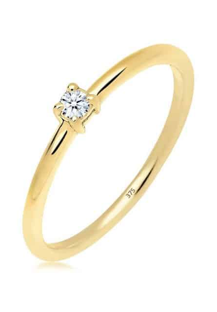 Elli DIAMONDS Verlobungsring Verlobungsring Diamant 0.06 ct. 375 Gelbgold