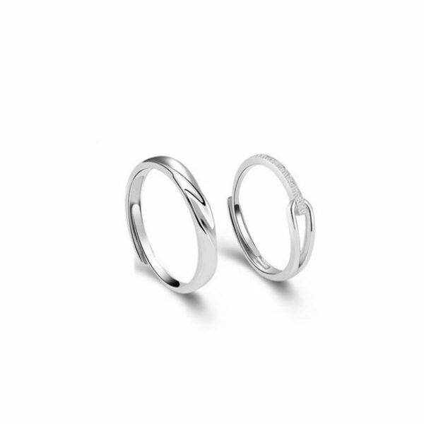 SCOZBT Partnerring Atmosphärische Schlichtheit und Luxus Verlobungsringe (925 Sterling Silber