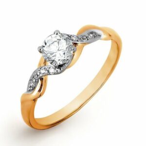 Zolotoy Goldring Verlobungsring Zirkonia 147016628 Roségold 585