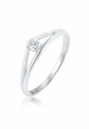 Elli DIAMONDS Verlobungsring Verlobungsring Geo Diamant (0.03 ct) 925 Silber