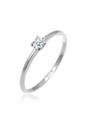 Elli DIAMONDS Verlobungsring Solitär Verlobung Diamant (0.06 ct) 585 Weißgold