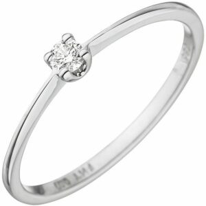 Schmuck Krone Verlobungsring Solitär Damen-Ring mit Diamant Brillant 0