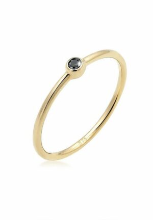 Elli DIAMONDS Verlobungsring Solitär Schwarzer Diamant (0.03 ct) 375er Gelbgold