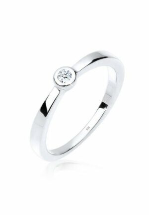 Elli DIAMONDS Verlobungsring Klassischer Solitär Diamant 0.03 ct. 925 Silber