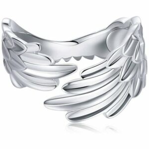 HOMLY Fingerring 925 Silber Engelsflügel Fingerring Ringe öffnen Einstellbare DamenRing (1-tlg)