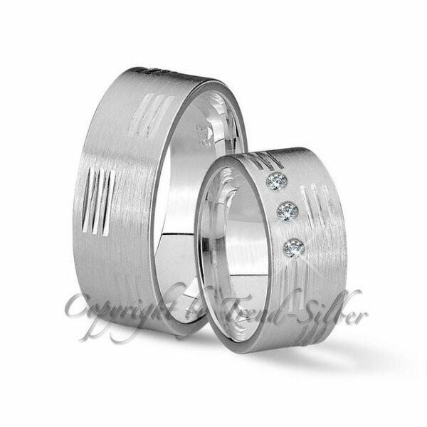 Trauringe123 Trauring Hochzeitsringe Verlobungsringe Trauringe Eheringe Partnerringe aus 925er Silber mit Stein