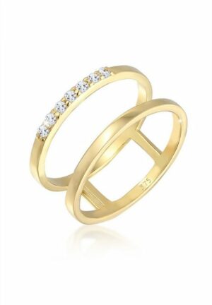 Elli Premium Verlobungsring Verlobungsring Doppelring Topas Stein 375 Gelbgold