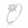 Elli Premium Verlobungsring Blume Floral Synthetische Perle 925 Silber