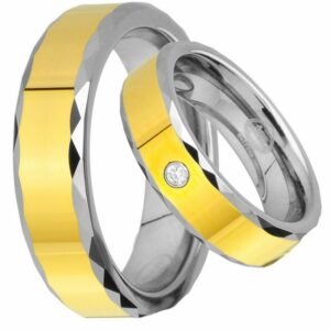 Trauringe123 Trauring WOLFRAM TRAURINGE RINGE mit GOLD Platierung TUNGSTEN