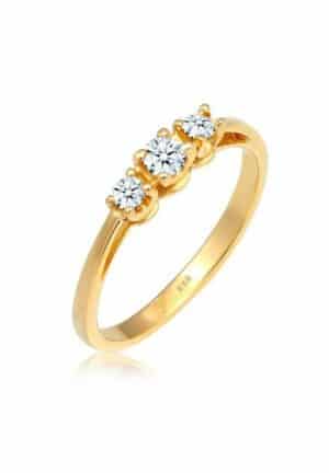 Elli DIAMONDS Verlobungsring Verlobungsring Trio Diamant 0.23 ct. 585 Gelbgold