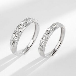 ACCZOO Silberring Damen & Herren Trauringe Paar Ringe (Geschenk für Ehefrau Mann Freundin Freund