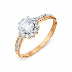 Zolotoy Goldring Verlobungsring 375 Roségold Zirkonia 242014654 Damenring (1-tlg.