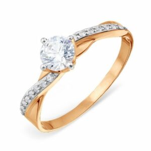 Zolotoy Goldring Damenring Zirkonia 242014614 375 Gold Roségold Verlobungsring