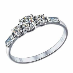 Zolotoy Verlobungsring weiße Zirkonia S 89010007 Damen Ring Heiratsring Rhodiniert 925 Silber (1-tlg.