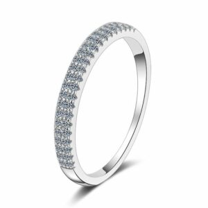 ACCZOO Silberring 23 Punkte Moissanit Ring (23 Punkte Moissanit