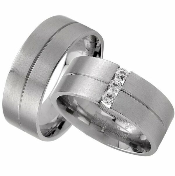 Trauringe123 Trauring Hochzeitsringe Verlobungsringe Trauringe Eheringe Partnerringe aus Edelstahl ohne und mit Steine