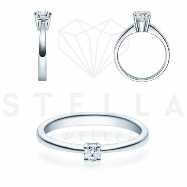 Stella-Jewellery Verlobungsring 585er Weißgold Verlobungsring Diamant Gr. 54 (inkl. Etui)
