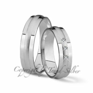 Trauringe123 Trauring Hochzeitsringe Verlobungsringe Trauringe Eheringe Partnerringe aus 925er Silber mit Stein