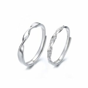 ACCZOO Partnerring Ring Paar 925 Sterling Silber Verlobungsringe (Paare Freundschaftsringe