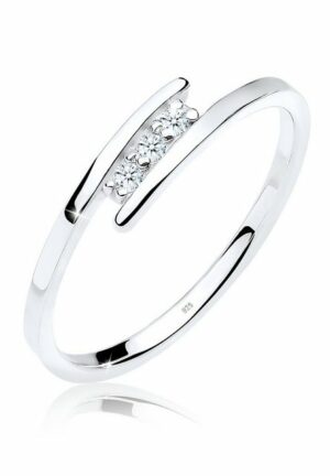 Elli DIAMONDS Verlobungsring Klassiker Trio Diamant 0.04 ct. 925 Silber